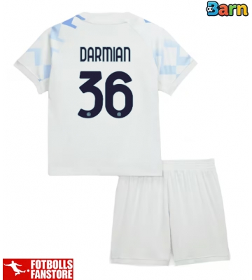 Inter Milan Matteo Darmian #36 Bortatröja Barn 2025-26 Kortärmad (+ Korta byxor)